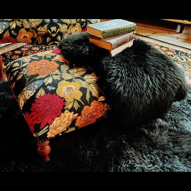 Selfridges Small Footstool in Floral Butterfly Velvet - Clearance