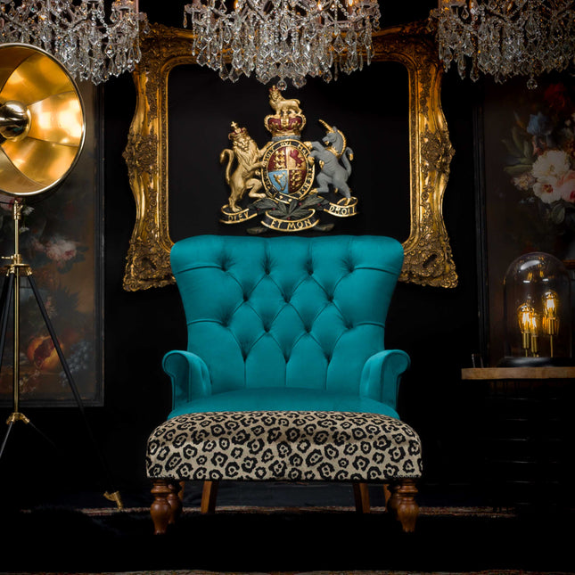 Selfridges Footstool in Leopard Cream