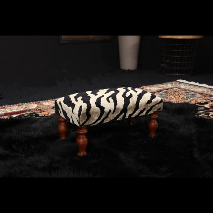 Selfridges Footstool in Zebra Cream