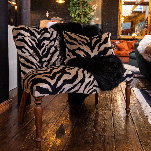 Selfridges Buttoned Dining Bench in Zebra Cream