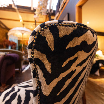 Selfridges Buttoned Dining Bench in Zebra Cream