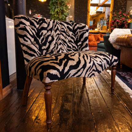 Selfridges Buttoned Dining Bench in Zebra Cream