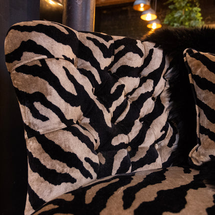 Selfridges Buttoned Dining Bench in Zebra Cream