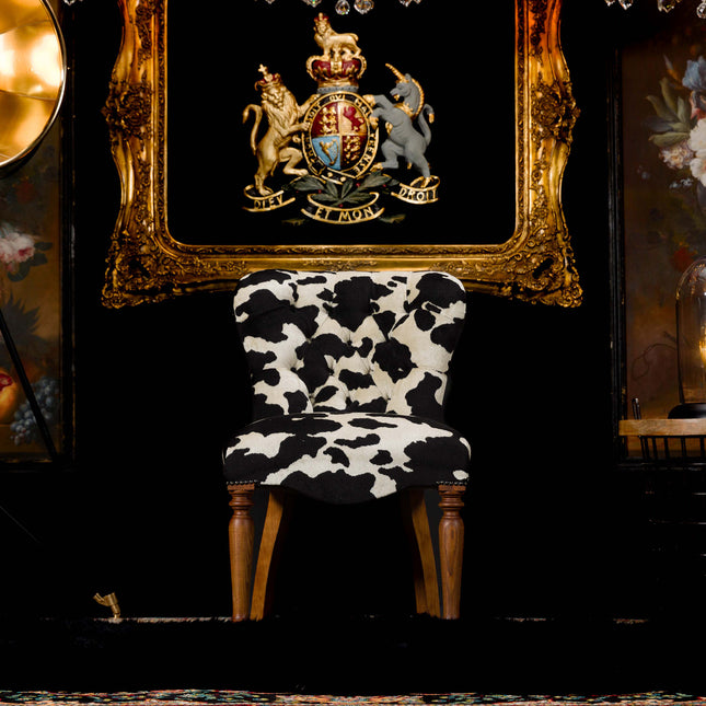 Selfridges Buttoned Dining Chair in Cow Print Velvet