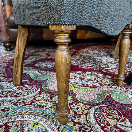 Selfridges Buttoned Dining Chair in Harris Tweed