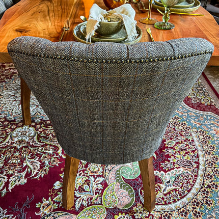 Selfridges Buttoned Dining Chair in Harris Tweed