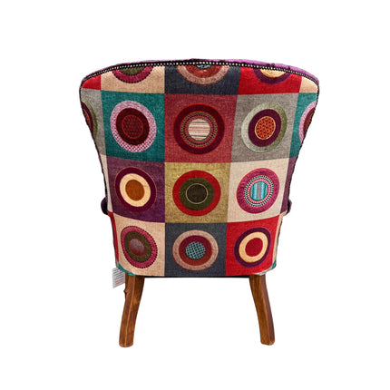 Selfridges Buttoned Wing Back Chair in Mulberry Dress Circle & Sunshine Amethyst