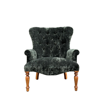 Selfridges Buttoned Wing Back Chair in Mulberry Flying Ducks & Sunshine Emerald - New