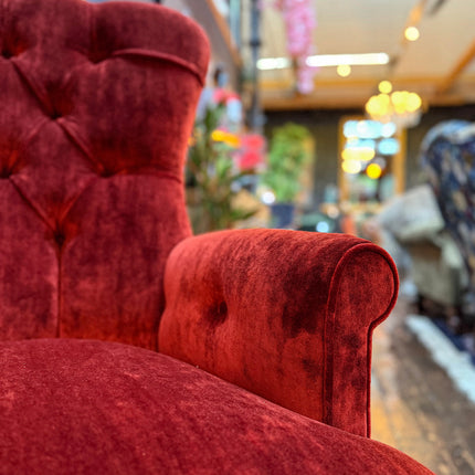 Selfridges Buttoned Wing Back Chair in Sunshine Amber & Bohemian Amber - New