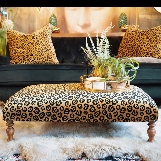 Selfridges Footstool in Leopard Gold