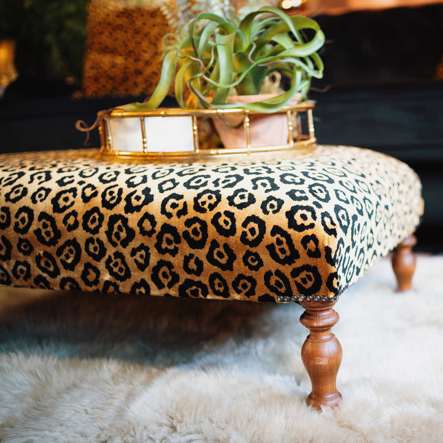 Selfridges Footstool in Leopard Gold