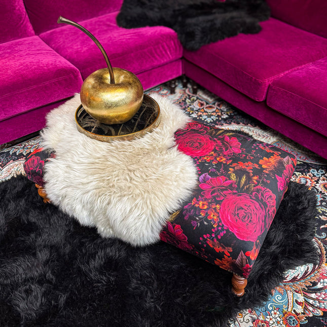 Selfridges Deluxe Footstool in Midnight Haze Velvet