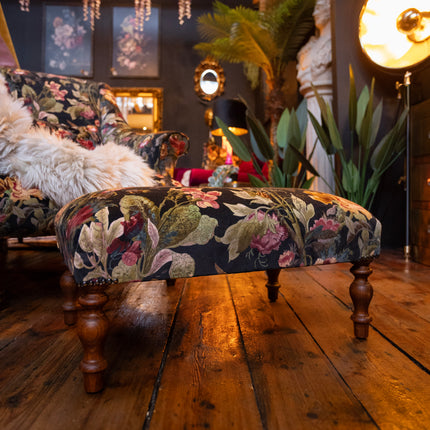 Selfridges Footstool in Hepworth Midnight Velvet - New