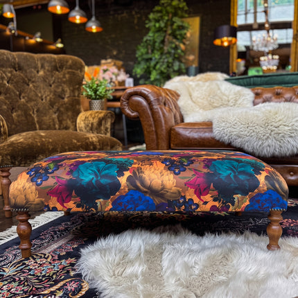 Selfridges Large Deluxe Non Buttoned Footstool in Opal Flora
