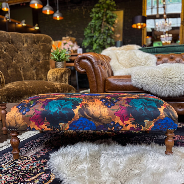 Selfridges Large Deluxe Non Buttoned Footstool in Opal Flora