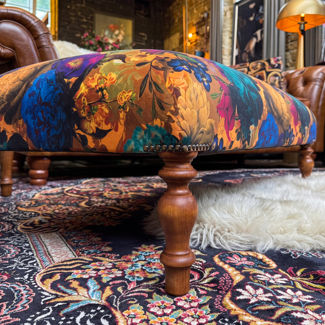 Selfridges Large Deluxe Non Buttoned Footstool in Opal Flora