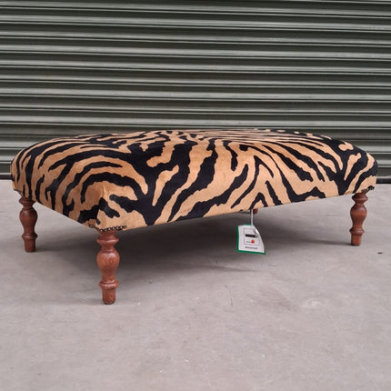 Selfridges Large Footstool in Zebra Gold - Ex Display