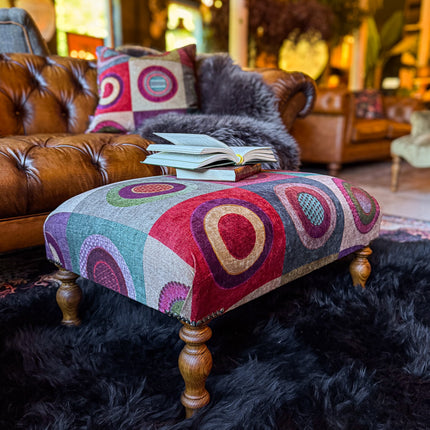 Selfridges Small Footstool in Mulberry Dress Circle Plum - New