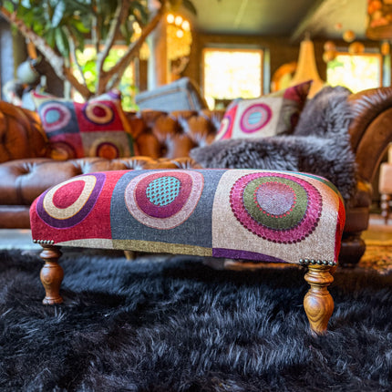 Selfridges Small Footstool in Mulberry Dress Circle Plum - New