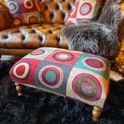 Selfridges Small Footstool in Mulberry Dress Circle Plum - New