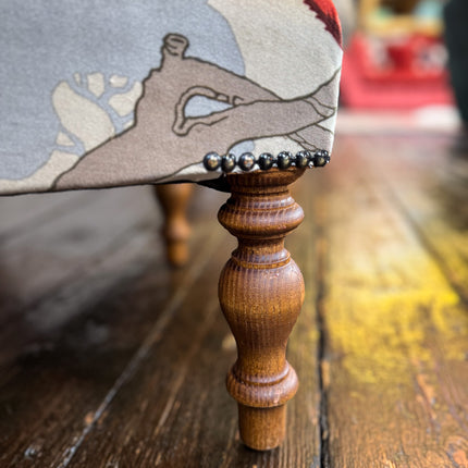 Selfridges Small Footstool in Mulberry Flying Ducks Camel - New