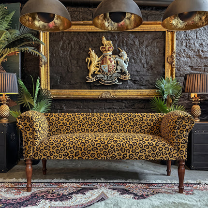 Selfridges Sofa in Leopard Gold Velvet