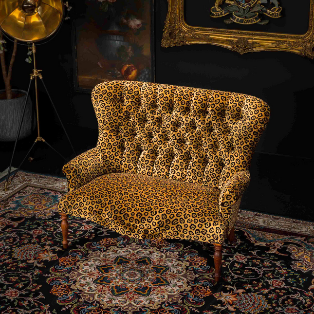 Selfridges Sofa in Leopard Gold Velvet