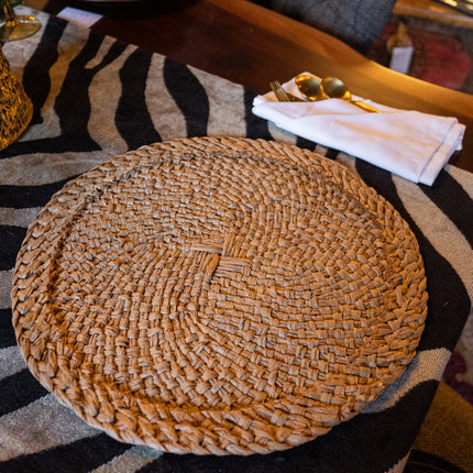 Set of 4 Beige Woven Place Mats