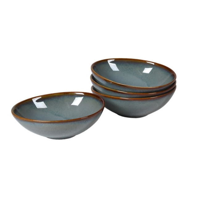 Set of 4 Blue Glazed Bowls - Clearance