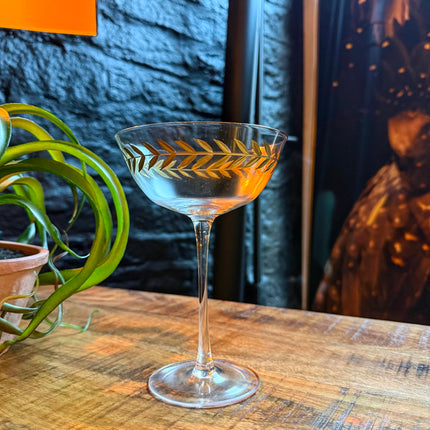 Set of 4 Gold Leaf Champagne Glasses