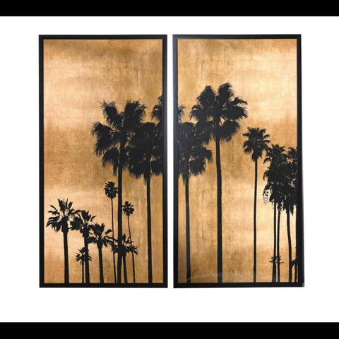 Set of 2 Tall Palm Tree Pictures