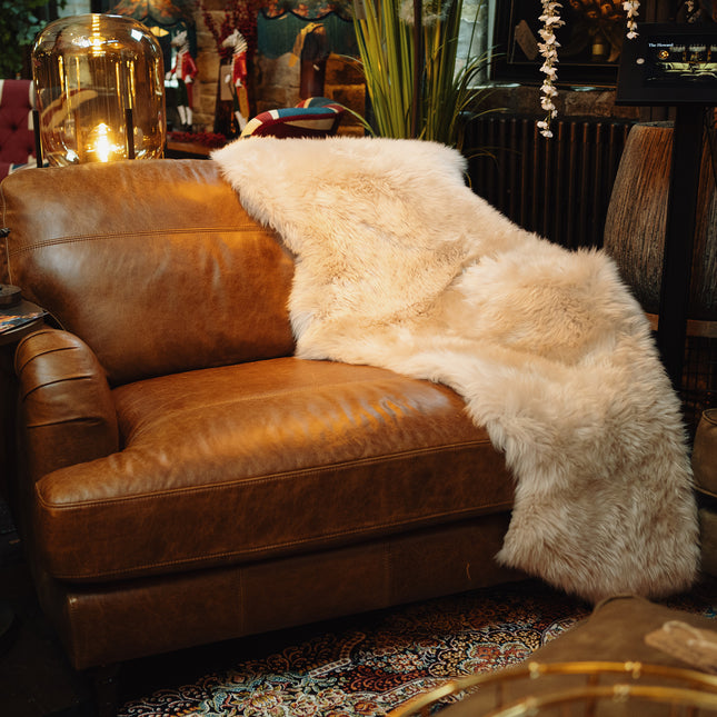 Sheepskin Rug In Cream Oyster - Double