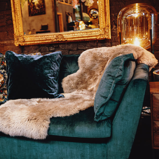 Sheepskin Rug in Beige Taupe - Double