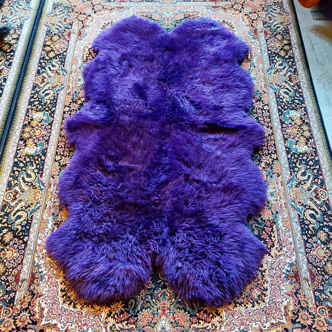 Sheepskin Rug Quad in Purple (185 x 105cm approx)