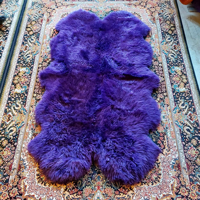 Sheepskin Rug in Purple (Quad) - Clearance