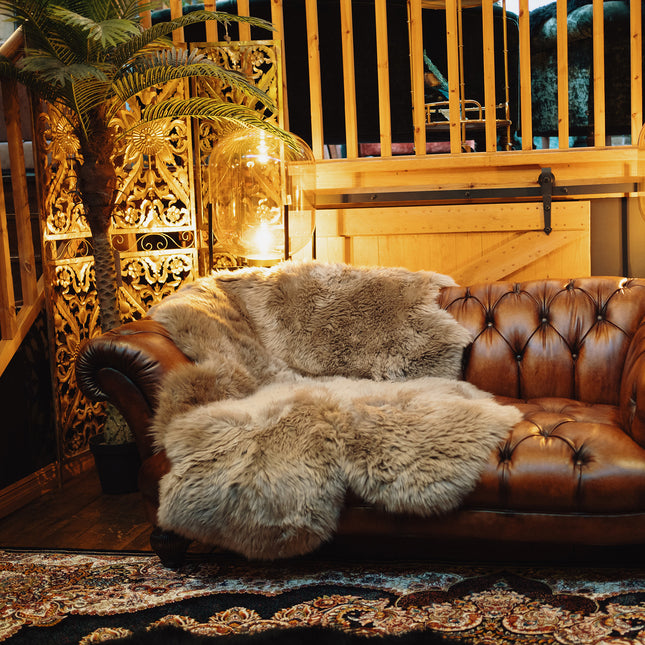 Sheepskin Rug in Beige Taupe