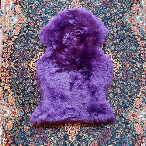 Sheepskin Rug Single in Purple (90 x 55cm approx)