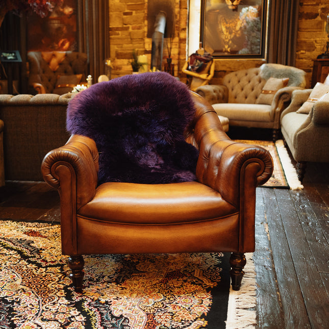 Sheepskin Rug in Purple (Single) - Clearance