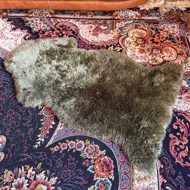 Sheepskin Rug in Green Khaki - Single