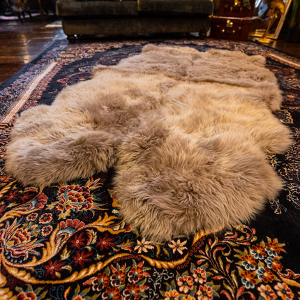 Sheepskin Rug in Beige Taupe - Quad