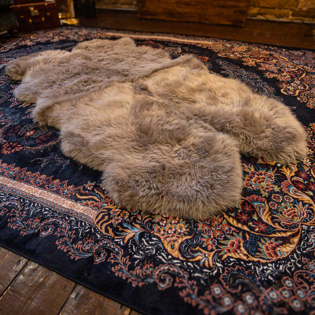 Sheepskin Rug in Beige Taupe - Quad