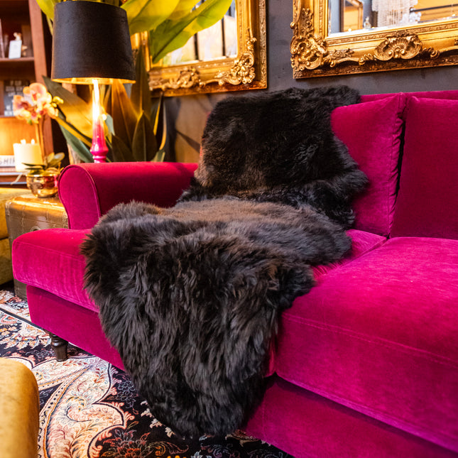 Sheepskin Rug in Black - Double
