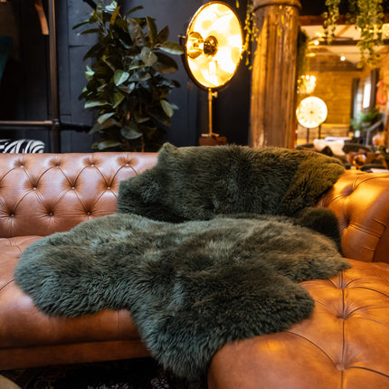 Sheepskin Rug in Green Dark (Quad) - Clearance