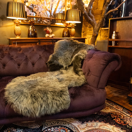 Sheepskin Rug in Green Khaki - Double