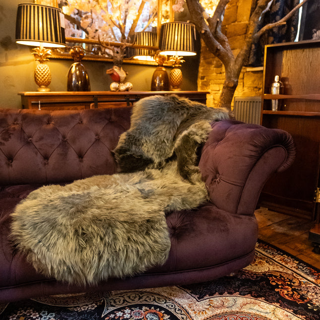 Sheepskin Rug in Green Khaki - Double