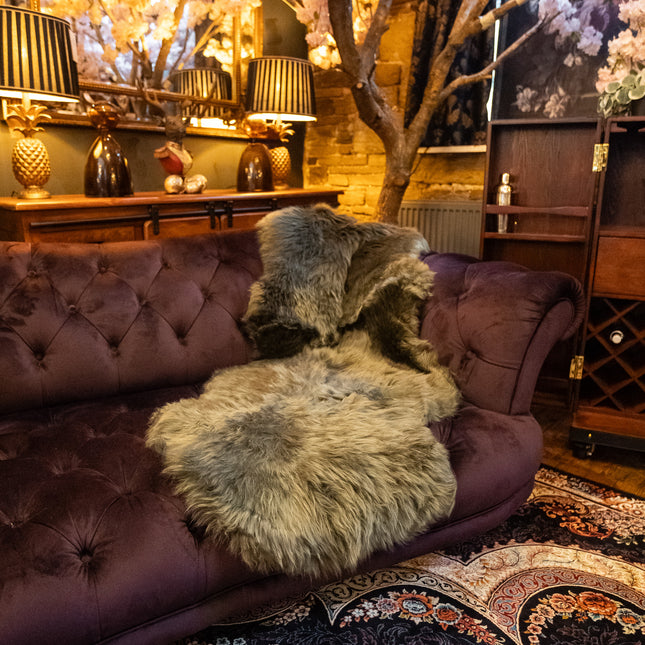 Sheepskin Rug in Green Khaki - Double