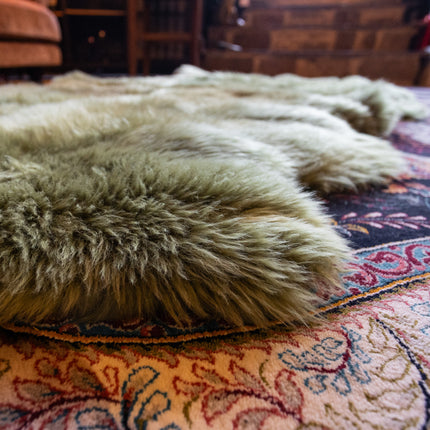 Sheepskin Rug in Green Olive (Quad) - Clearance