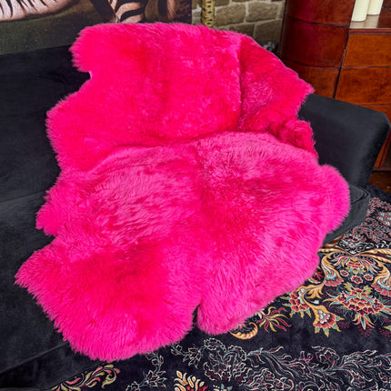 Sheepskin Rug in Pink Cerise - Quad