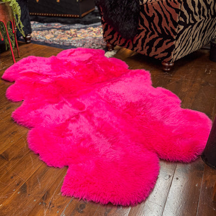Sheepskin Rug in Pink Cerise - Quad