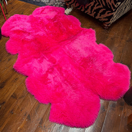 Sheepskin Rug in Pink Cerise - Quad